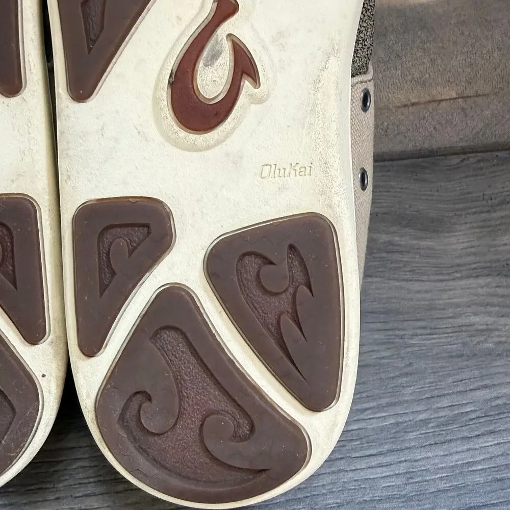OluKai Nohea Moku No Tie Boat Shoe Size US 10.5 EU 43.5 Casual Preppy Cape Cod